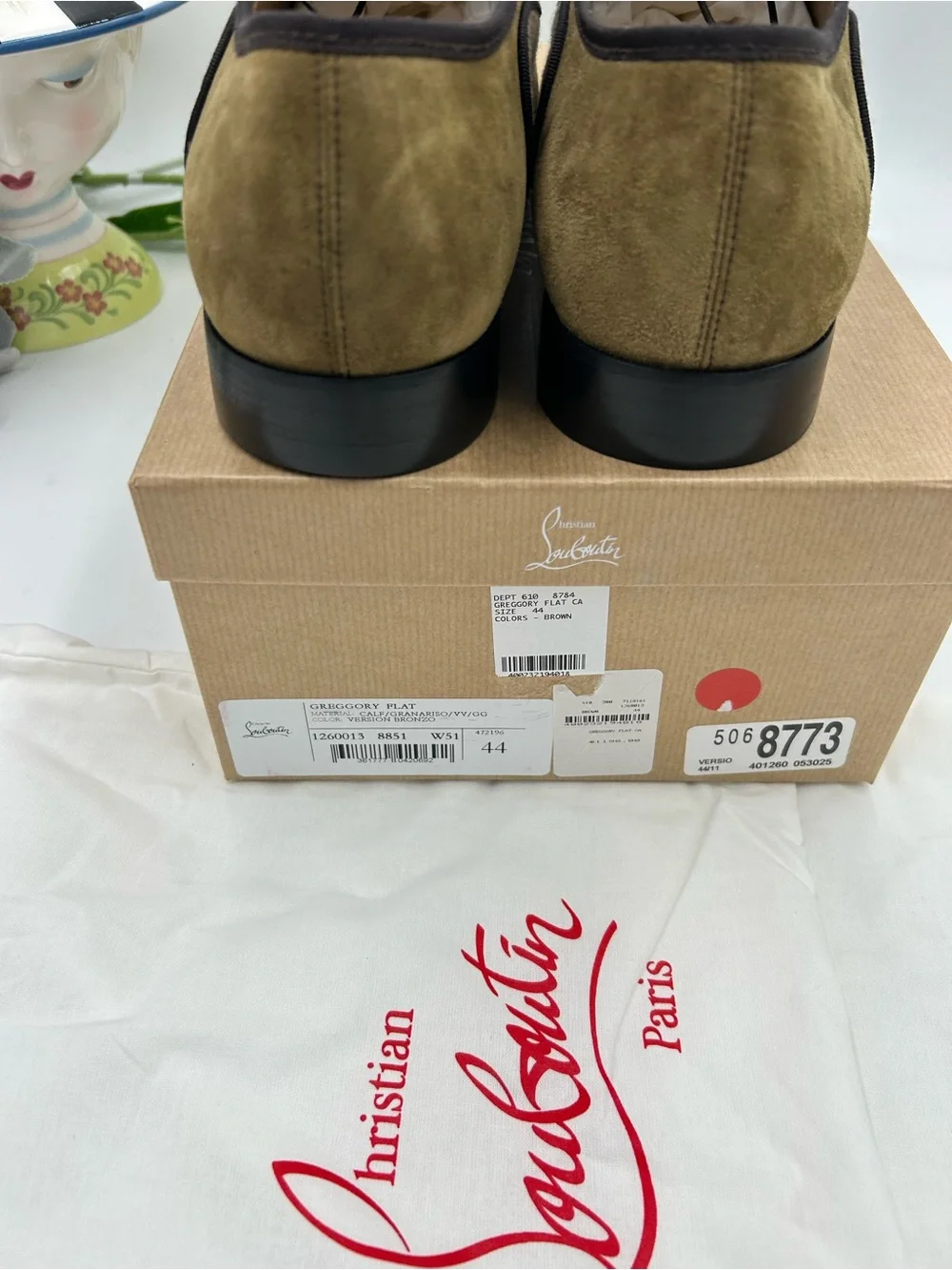 Men's Christian Louboutin Gregory velvet twill and Leather Oxford's size 44